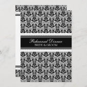 Black Damask Probe Dinner Party Einladung (Vorne/Hinten)