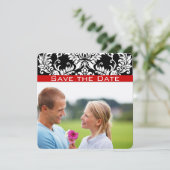 Black Damask Red Trial Save the Date (Stehend Vorderseite)