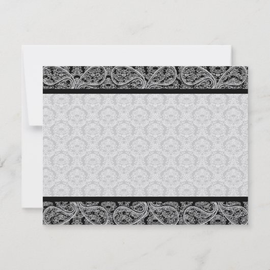 Black Damask Response Card- RSVP Karte (Rückseite)