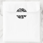 Black Damask-Rücksendeadresse Runder Aufkleber (Tasche)