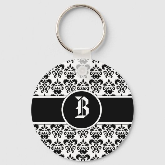 Black Damask Schlüsselanhänger (Vorderseite)