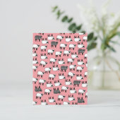 Black Damask Sheep Postkarte (Stehend Vorderseite)