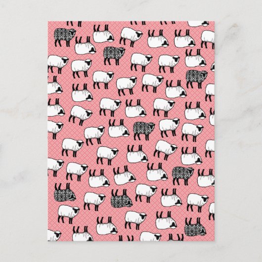 Black Damask Sheep Postkarte (Vorderseite)
