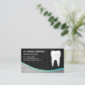 Black Damask Steel Tooth Zahnarzt Visitenkarte (Stehend Vorderseite)