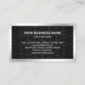Black Damask Steel Welding Fabricator Welder Visitenkarte (Rückseite)