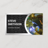 Black Damask Steel Welding Fabricator Welder Visitenkarte (Vorderseite)