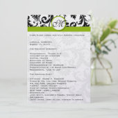 Black Damask Swirl Apple Green Wedding Program Programm (Stehend Vorderseite)