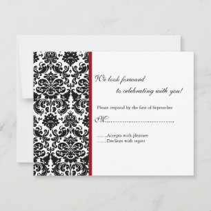 Black Damask UAWG Response Card RSVP Karte