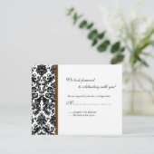 Black Damask UAWG Response Card RSVP Karte (Stehend Vorderseite)