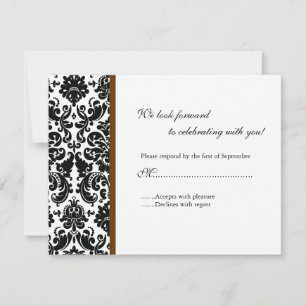 Black Damask UAWG Response Card RSVP Karte