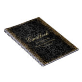 Black Damask und Gold Confetti Glitzer - Gästebuch Notizblock (Rechte Seite)