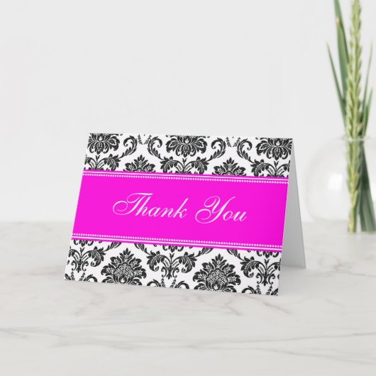 Black Damask Vielen Dank, dass Sie Karten (Vorderseite)
