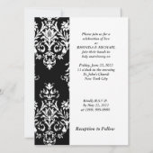 Black Damask Wedding Damask Einladung (Rückseite)