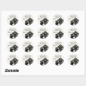 Black Damask Wedding Favor Tag oder Wedding Siegel Runder Aufkleber (Blatt)