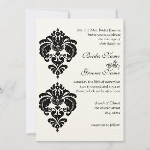 Black Damask Wedding Invitations Einladung
