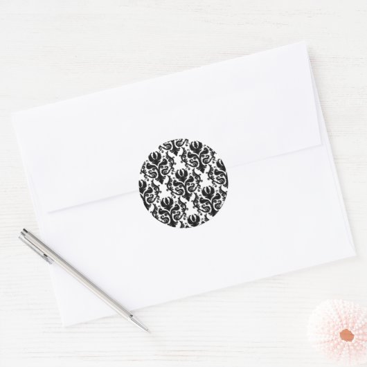 Black Damask Wedger Stickers (Umschlag)