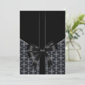 Black Damask White Lace 12x18 Wedding Einladung (Stehend Vorderseite)