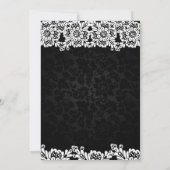 Black Damask White Lace Wedding Einladung (Rückseite)