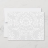 Black Damask Wirbel Red Trim Wedding Einladung (Rückseite)