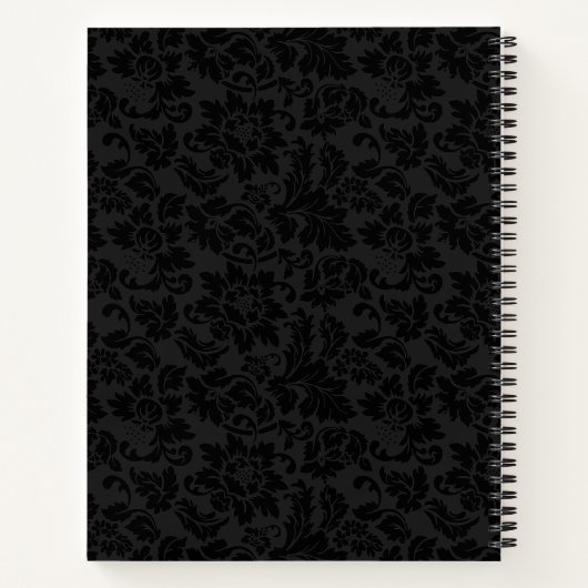 Black Damasks Silver Lace Notizblock (Rückseite)