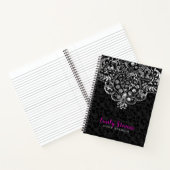 Black Damasks Silver Lace Notizblock (Innenseite)