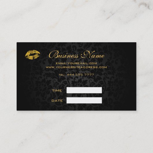 Black Damaskus Gold Lippen Visitenkarte (Rückseite)