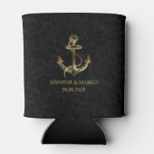 Black Damaskus Gold Nautical Boat Anchor Dosenkühler (Rückseite)