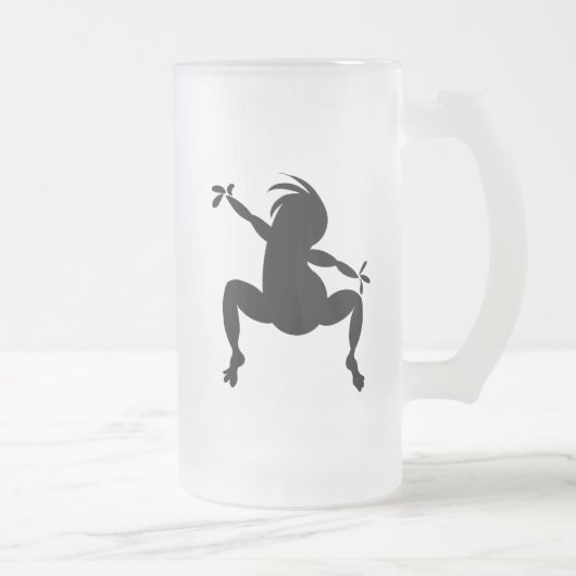 Black Dancing Kokopelli Mattglas Bierglas (Rechts)