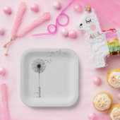 Black Dandelion Believe Inspiration Pappteller (Party)