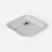 Black Dandelion Believe Inspiration Pappteller (Gewinkelt)