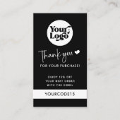 Black-Dankeschön bestellen QR-Code für den Handel Rabattkarte (Vorderseite)