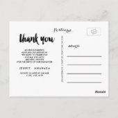 Black Dankeschön Foto Baby Birth Ankündigung Postkarte (Rückseite)