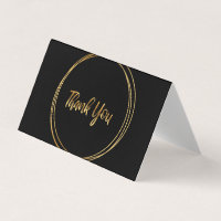 Black Dankeschön Karten mit Goldzirkeln