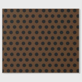 Black & Dark Brown Polka Dot Wrapping Paper Geschenkpapier (Flach)