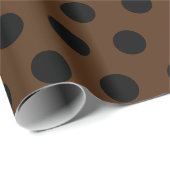 Black & Dark Brown Polka Dot Wrapping Paper Geschenkpapier (Rolleneckpunkt)