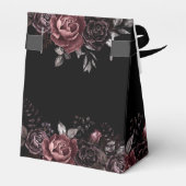 Black Dark Florals Elegante Gotische Hochzeit Geschenkschachtel (Rückseite)