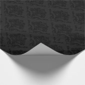 Black & Dark Gray Damasks Monochromatic Design Geschenkpapier (Ecke)