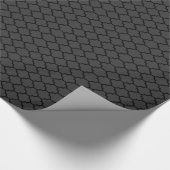Black & Dark Gray Monotones Quatrefoil Pattern Geschenkpapier (Ecke)