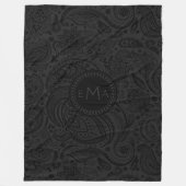 Black & Dark Gray Paisley Fleecedecke (Vorderseite)