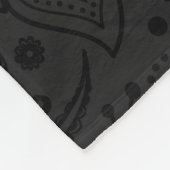 Black & Dark Gray Paisley Fleecedecke (Ecke)