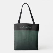 Black Dark Green gestreiften ombre elegant persona Tasche (Rückseite)