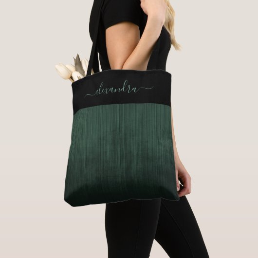 Black Dark Green gestreiften ombre elegant persona Tasche (Von Nahem)