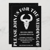 Black Dark Moody Arch Boho Rustic Wedding Einladung (Vorne/Hinten)