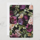 Black Dark Moody Elegantes Probe-Dinner Einladung (Rückseite)