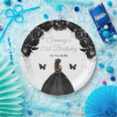 Black Dark Skin Princess Birthday Party Pappteller (Party)