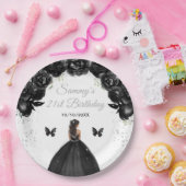Black Dark Skin Princess Birthday Party Pappteller (Party)