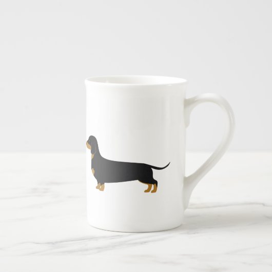 Black Daschund Bone China Tasse (Rechts)