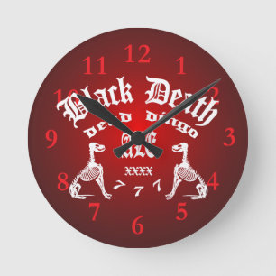Black Death 777 - Dead Dingo Ale Runde Wanduhr