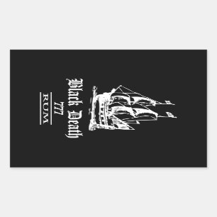 Black Death 777 - Ol Ships Rum Rechteckiger Aufkleber