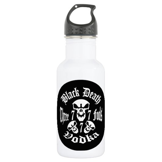 Black Death 777 - Three Fools Vodka Trinkflasche (Vorderseite)